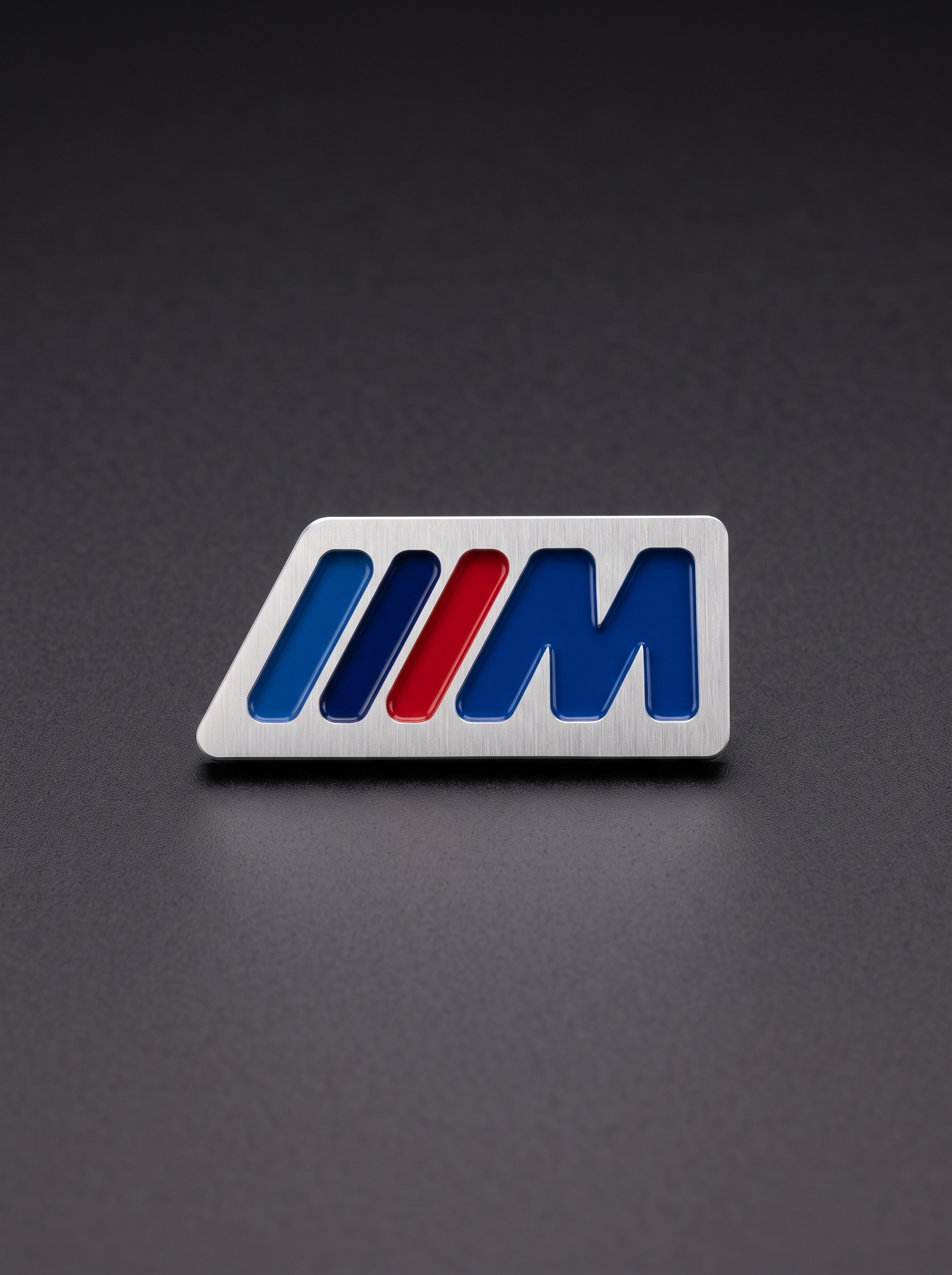 Billet 6061 BMW M badge with classic M stripes